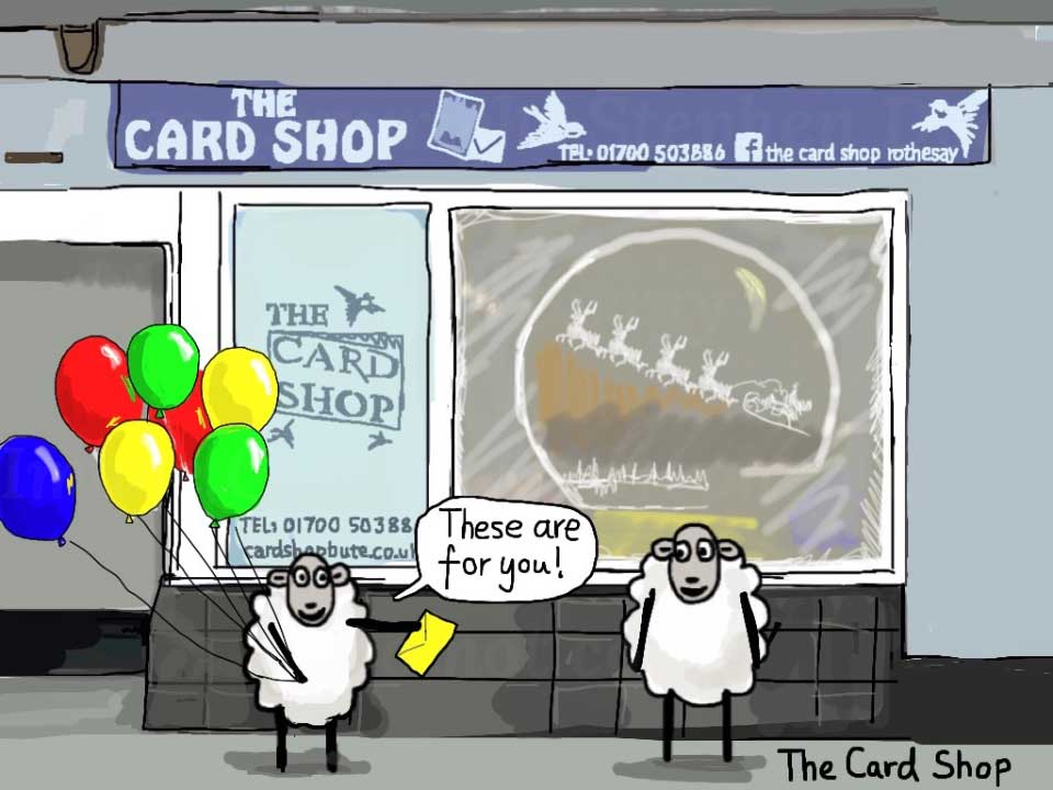 When Colin the Sheep visited The Card Shop