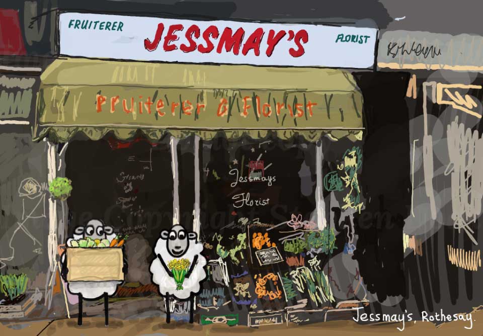 When Colin the Sheep visited Jessmay's Fruiterer and Florist