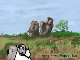 When Colin the Sheep visited Kingarth Blackpark Standing Stones